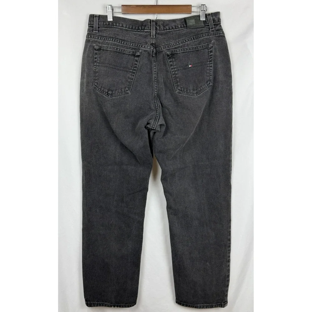 Tommy Hilfiger Vintage 90s Black Jeans Baggy Streetwear High Rise 34x29.5 Unisex